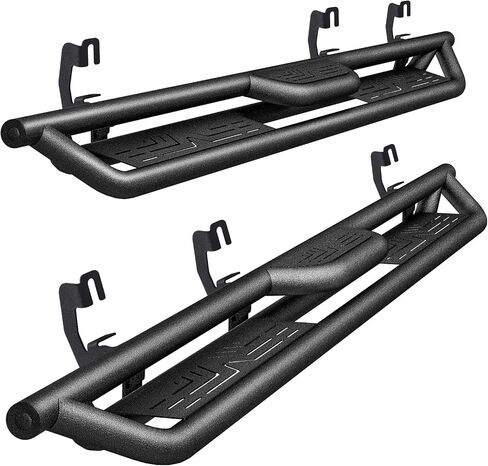 PZ Running Boards for 2007-2018 Chevy Silverado/GMC Sierra 1500, 2007-2019 for 2500HD 3500HD Double Cab, 2019 LD, Heavy Duty Carbon Steel Drop Down Side Steps Rails Nerf Bars in Saudi Arabia