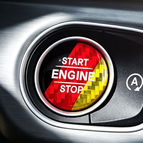 ملصق زر بدء تشغيل المحرك من BETTERHUMZ لسيارة Mercedes-Benz AMG A200 A180 GLA GLE GLS GLB CLA W464 A B G Class 2020-2025 ملحقات داخلية من ألياف الكربون (النمط A، أسود) in Kuwait