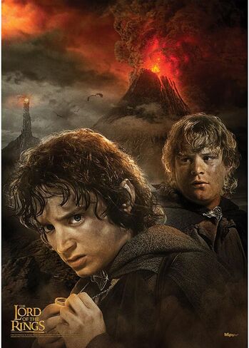 ثلاثية Lord of The Rings - الأرض الوسطى - خريطة - لوحة فنية جدارية متينة مقاس 17 بوصة × 24 بوصة - غير مصنوعة من الورق - مجموعة مرخصة رسميًا in Kuwait