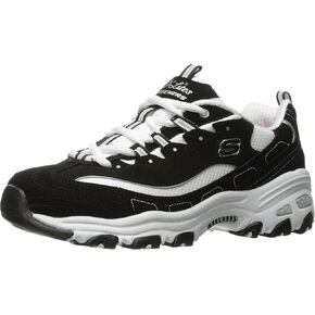Skechers womens D'lites Memory Foam Lace-up Fashion Sneaker, Black, 8.5 Wide US in Kuwait