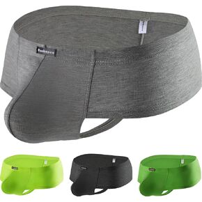 Hanhepee Men's T Back Low Waist Modal Cheeky Boxer Briefs Soft Stretchy Breathable Underwear in Saudi Arabia