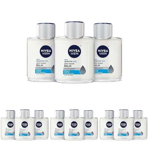 NIVEA MEN Sensitive Cooling Post Shave Balm with Vitamin E, Chamomile and Seaweed Extracts, 3 Pack of 3.3 Fl Oz Bottles in Saudi Arabia