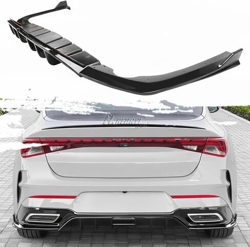 Add-On Rear Diffuser Extension for KIA K5 2020-2024 GT-Line,ABS Rear Diffuser Extension, Gloss Black in Saudi Arabia