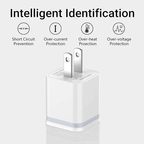 شاحن حائط USB، LUOATIP 3 عبوات 2.1 أمبير/5 فولت ثنائي المنفذ USB مكعب محول الطاقة شاحن قابس كتلة صندوق شحن من الطوب لهاتف iPhone 13 12 11 Pro Max SE XS XR X 8 7 6 6S Plus، Samsung، LG، Moto، وهواتف Android in Kuwait