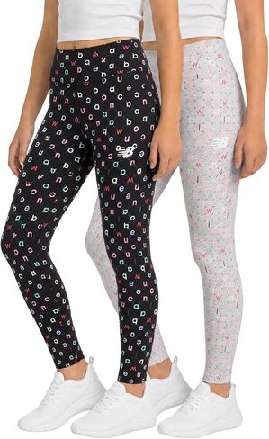 New Balance Girls' Active Leggings - 2 Pack Full Length Performance Yoga Pants (7-16) in Saudi Arabia