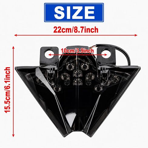 مصباح خلفي PSLER Ninja 500 Z500 - مصباح إضاءة خلفي للفرامل LED للدراجة النارية لملحقات Ninja 500SE EX500 2024 2025، دخان in Kuwait