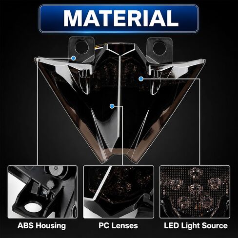 مصباح خلفي PSLER Ninja 500 Z500 - مصباح إضاءة خلفي للفرامل LED للدراجة النارية لملحقات Ninja 500SE EX500 2024 2025، دخان in Kuwait