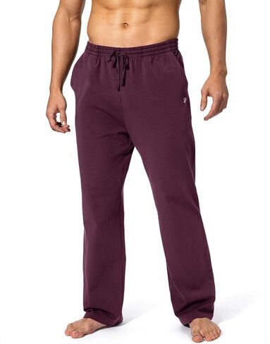 Pudolla Men's Cotton Yoga Sweatpants Athletic Lounge Pants Open Bottom Casual Jersey Pants for Men with Pockets in Kuwait
