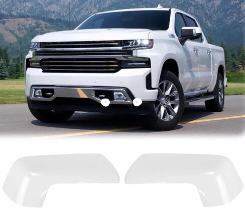 أغطية غطاء المرآة متوافقة مع ملحقات GMC 2019-2025 Chevy Silverado 1500 وGMC Sierra 1500 (كروم) in Kuwait