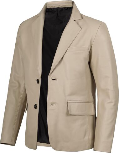 FJackets Leather Blazer For Men - Black & Brown Real Lambskin Casual Men's Leather Jacket Coats in Saudi Arabia