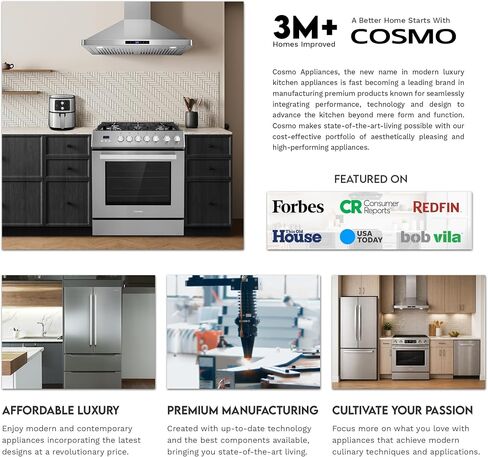 COSMO C51EIX Electric Built-In Wall Oven with 2.5 cu. ft. Capacity, Turbo True European Convection, 8 Functions, Push Button Knobs, in Stainless Steel, 24 inch in Saudi Arabia
