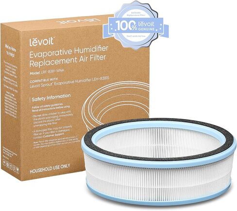LEVOIT 10-Pack Humidifier Replacement Filters, Capture Fine Particles in Water Tank to Improve Humidification Efficiency, Compatible with Dual150, Dual200S, Classic300(S), LV600S, OasisMist, White in Kuwait