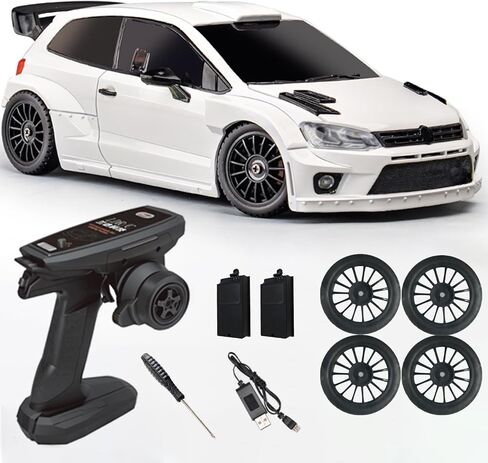 سيارة LDRC 2801 1/28 Mini RC Drift Car GTR 2.4 جيجا هرتز 4WD RTR مع 4 قطع إطارات دريفت سيارات سباق وتحكم راديو (أبيض) in Kuwait