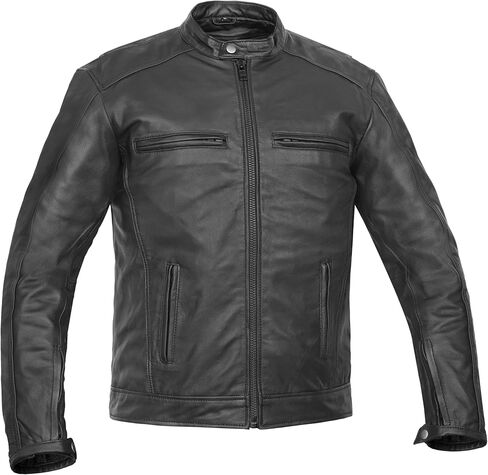 Daniel Smart Men’s Motorcycle Leather Jacket-Soft Lambskin Lightweight CRUISER Leather Jacket with concealment Armory Pocket in Kuwait