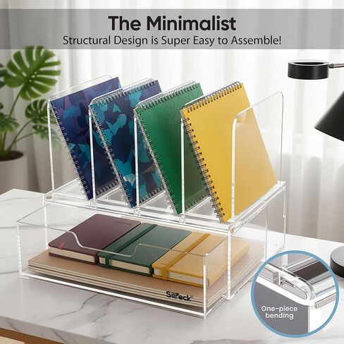 Silreck® Clear Acrylic File Organizer for Desk – Desktop Document Holder for A4 & Letter Size Papers, Sturdy Acrylic to Keep Office & Home Documents Neat in Saudi Arabia