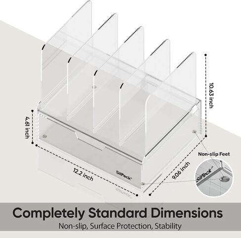 Silreck® Clear Acrylic File Organizer for Desk – Desktop Document Holder for A4 & Letter Size Papers, Sturdy Acrylic to Keep Office & Home Documents Neat in Saudi Arabia