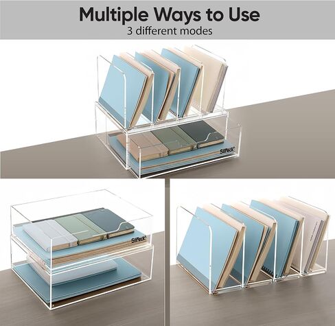 Silreck® Clear Acrylic File Organizer for Desk – Desktop Document Holder for A4 & Letter Size Papers, Sturdy Acrylic to Keep Office & Home Documents Neat in Saudi Arabia