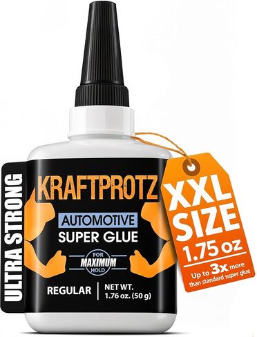 Automotive Super Glue Liquid – 1.75 oz (50g) Thin Fast-Flow Clear Adhesive for Plastic Rubber Metal – Heat-Resistant Waterproof Oil-Safe Formula for Car & Motorcycle Repairs – KRAFTPROTZ in Saudi Arabia