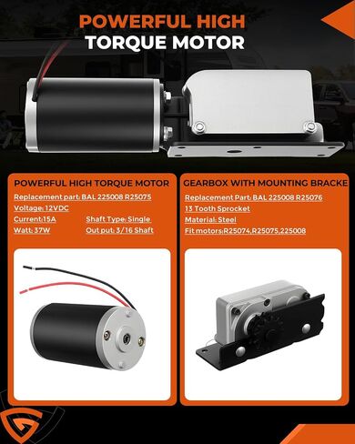RV 5th Wheel Landing Gear Motor 142178 Assembly Compatible with Lippert Venture or Atwood & Stromberg Carlson Systems, Universal RV Landing Gear Power Motor Replace# LG-142178 LC-142178 in Saudi Arabia