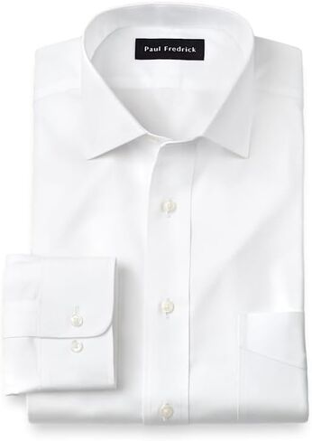 Paul Fredrick Men's Slim Fit Non-Iron Cotton Spread Collar Dress Shirt in Kuwait