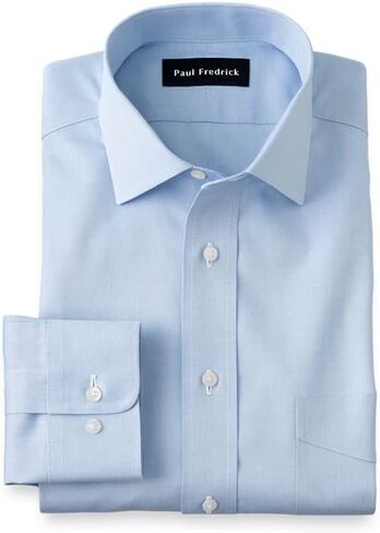 Paul Fredrick Men's Slim Fit Non-Iron Cotton Spread Collar Dress Shirt in Saudi Arabia
