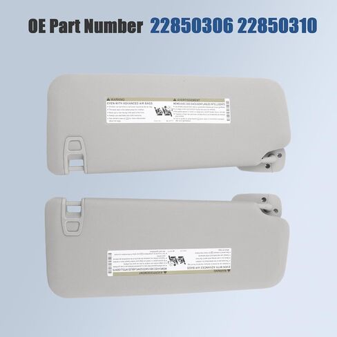 1 Pair Gray Sun Visor fit for 2007-2014 Chevy Silverado 1500 Suburban 1500 2500 Avalanche Tahoe GMC Sierra Yukon XL Cadillac Escalade Replaces 22850306 22850310 in Saudi Arabia