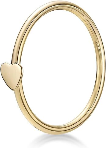 20 Gauge Star or Heart Hoop Nose Ring in 14k Yellow Gold 8 mm to 10 mm in Diameter Hypoallergenic Unisex Nose Ring 20G Body Piercing by Lavari Jewelers in Saudi Arabia