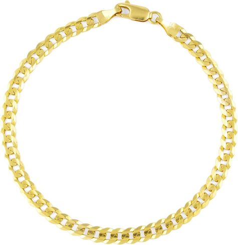 Nuragold 14k Yellow Gold 5mm Solid Cuban Curb Link Chain Bracelet, Mens Womens Jewelry 7" 7.5" 8" 8.5" 9" in Saudi Arabia