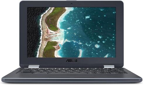 ASUS Chromebook Flip C213SA-YS02 مقاس 11.6 بوصة مقاوم للانسكاب ومقاوم للانسكاب، شاشة لمس، Intel ثنائي النواة Apollo Lake N3350، ذاكرة وصول عشوائي DDR4 سعة 4 جيجابايت، وحدة تخزين فلاش سعة 32 جيجابايت، USB من النوع C، يدعم تطبيقات Android in Kuwait