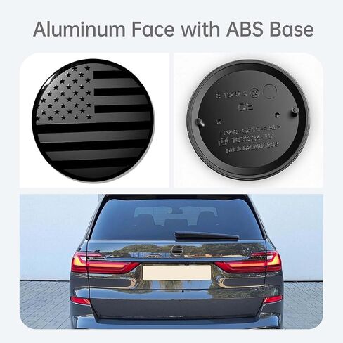 Front Hood Rear Trunk American Flag Emblem Fits for BMW X3 X5 X6 X7 3 4 5 6 7 8 Series (Black, 82mm) in Saudi Arabia