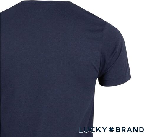 قميص داخلي رجالي من Lucky Brand - تي شيرت قطني بأكمام قصيرة ورقبة دائرية (عبوتان)، مقاس صغير، متنوع in Kuwait