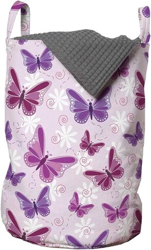 Ambesonne Narwhal Laundry Bag, Unicorn of The Oceans Pattern in Cartoon Style Composition Colorful Design, Hamper Basket with Handles Drawstring Closure for Laundromats, 13" x 19", Multicolor in Saudi Arabia