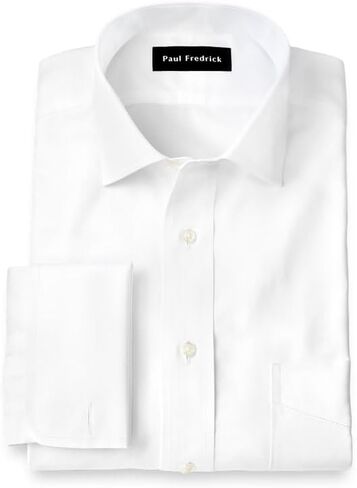 Paul Fredrick Men's Non-Iron Cotton Pinpoint Spread Collar Dress Shirt in Kuwait
