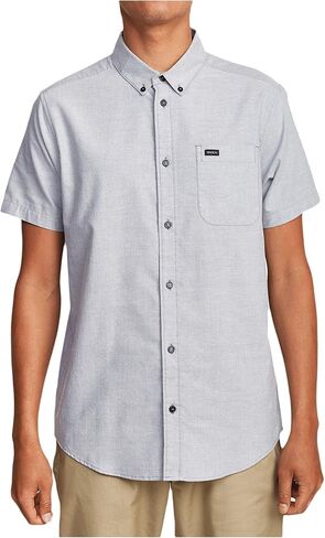 RVCA Men's Thatll Do Stretch Short Sleeve Woven Button Front Shirt in Saudi Arabia