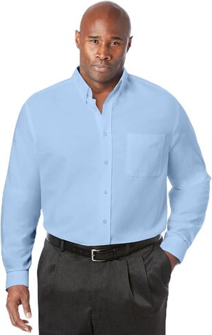 KingSize KS Signature Men's Big & Tall Wrinkle-Resistant Oxford Dress Shirt - Tall - 20 35/6, Sky Blue in Kuwait