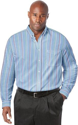 KingSize KS Signature Men's Big & Tall Wrinkle-Resistant Oxford Dress Shirt - Tall - 20 35/6, Sky Blue in Kuwait