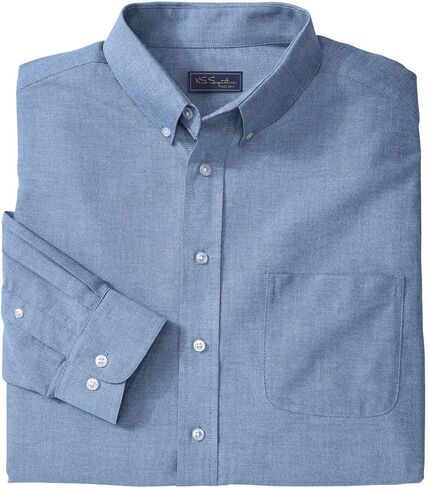 KingSize KS Signature Men's Big & Tall Wrinkle-Resistant Oxford Dress Shirt - Tall - 20 35/6, Sky Blue in Kuwait
