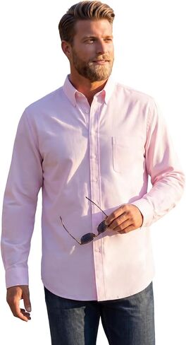 KingSize KS Signature Men's Big & Tall Wrinkle-Resistant Oxford Dress Shirt - Tall - 20 35/6, Sky Blue in Kuwait