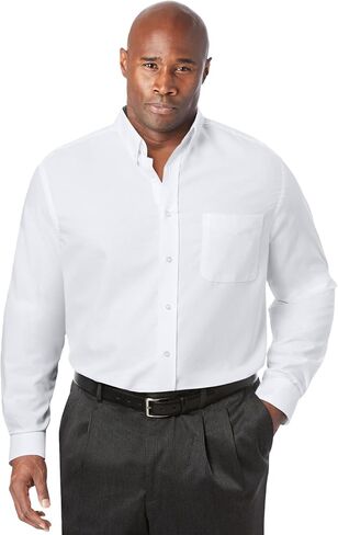 KingSize KS Signature Men's Big & Tall Wrinkle-Resistant Oxford Dress Shirt - Tall - 20 35/6, Sky Blue in Kuwait