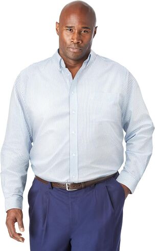 KingSize KS Signature Men's Big & Tall Wrinkle-Resistant Oxford Dress Shirt - Tall - 20 35/6, Sky Blue in Kuwait