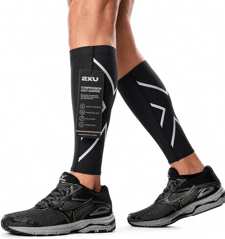 2XU Compression Calf Guards, Black/Black, Small in Saudi Arabia