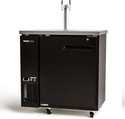 PEAKCOLD 2 Door, 4 Tap Commercial Beer Dispenser - Double Tower Keg Cooler - Kegerator; 60" W in Kuwait