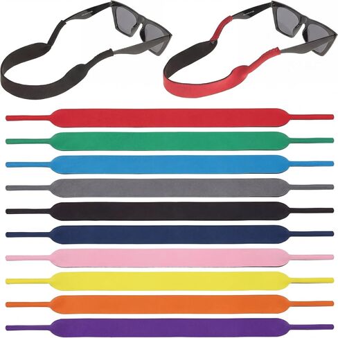 10 Pieces Floating Eyewear Retainer Durable Neoprene Sunglasses Straps Floating Sunglasses Straps Sunglasses Holder Straps Soft Eyeglass Straps for Sports Outdoors Water Activities Men Women in Saudi Arabia