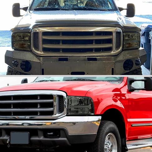 Ronnin - Fits 1999-2004 Ford F250 F350 F450 F550 Super Duty 2000-2004 US Excursion All-in-One Factory Replacement Headlights Assembly Pair | Black in Saudi Arabia