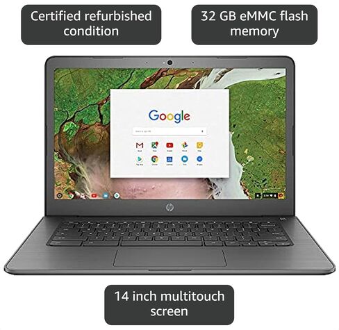 2018 HP Flagship Premium Business Chromebook | 14in HD (1366 x 768) Multitouch Screen | Intel Celeron N3350 up to 2.4GHz | 4GB Memory | 32GB SSD | Bluetooth | No Optical | Renewed in Saudi Arabia