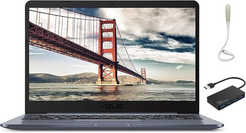 ASUS Laptop L406 Thin and Light Laptop, 14" HD Display, Intel Celeron N4000 Processor, 4GB RAM, 64GB eMMC Storage, Wi-Fi 5, Windows 10, Microsoft 365, Slate Gray, L406MA-WH02 in Saudi Arabia