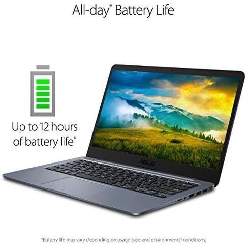 ASUS Laptop L406 Thin and Light Laptop, 14" HD Display, Intel Celeron N4000 Processor, 4GB RAM, 64GB eMMC Storage, Wi-Fi 5, Windows 10, Microsoft 365, Slate Gray, L406MA-WH02 in Saudi Arabia