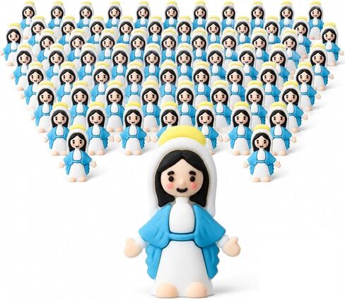 50 PCS Little Pocket Jesus Figures, Rubber Baby Jesus Loves You Tiny Figurines in Bulk, Ideal Christian Gifts for Easter Egg Stuffers, VBS and Sunday School (Multicolor) in Saudi Arabia
