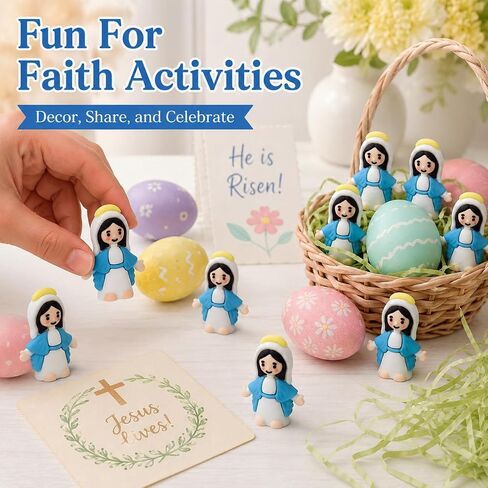 50 PCS Little Pocket Jesus Figures, Rubber Baby Jesus Loves You Tiny Figurines in Bulk, Ideal Christian Gifts for Easter Egg Stuffers, VBS and Sunday School (Multicolor) in Saudi Arabia