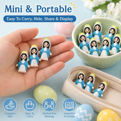 50 PCS Little Pocket Jesus Figures, Rubber Baby Jesus Loves You Tiny Figurines in Bulk, Ideal Christian Gifts for Easter Egg Stuffers, VBS and Sunday School (Multicolor) in Saudi Arabia